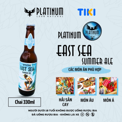 [Thùng 12 Chai] Bia Thủ Công Cao Cấp Platinum East Sea Summer Ale Chai 330ml 5% Chính Hãng