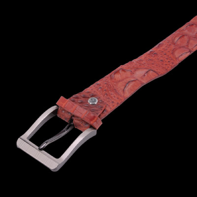 HC4236-4266-4273-4770 - Thắt lưng nam da cá sấu Huy Hoàng nguyên con 4P bát gài đầu kim màu vàng bò, nâu đất, đen, nâu đỏ