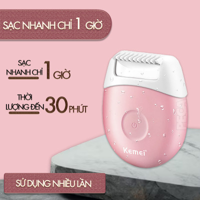 Máy cạo lông mini Kemei KM-3213 chống thấm nước sử dụng cạo lông toàn thân, mặt, tay, chân, bikini