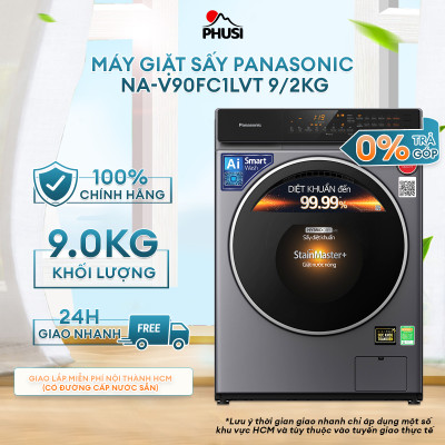 Máy giặt sấy Panasonic NA-V90FC1LVT 9/2kg - Hàng Chính Hãng - Chỉ Giao HCM
