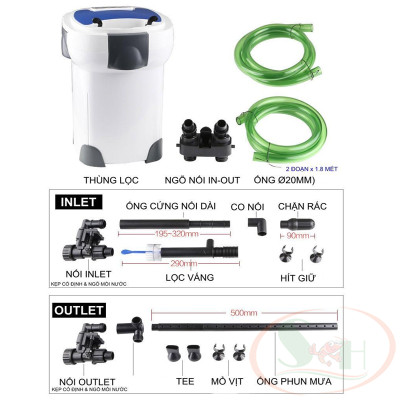 Lọc thùng Sunsun Frequency HW ZW 3000, 5000 tích hợp UV bơm điện tử chỉnh dòng