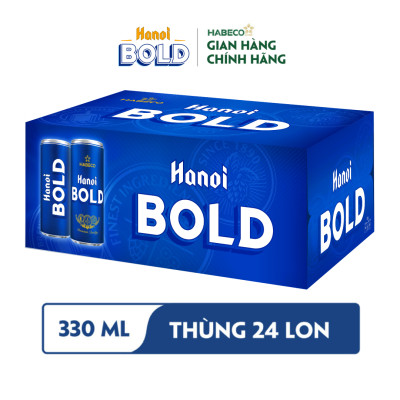 Combo 2 Thùng Bia Hanoi BOLD - Thùng 24 lon 330ml