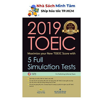 Sách - 2019 TOEIC - 5 Full Simulation Tests (Gồm Sách, Scripts & Answer Key Và Đĩa MP3) - Nhân Trí Việt