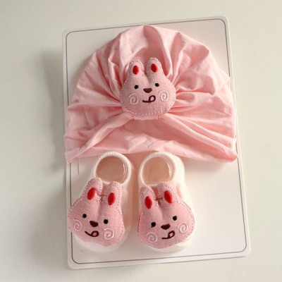Set Mũ/ Nón Turban Kèm Vớ Đính Thú Dễ Thương cho bé - Chicbaby