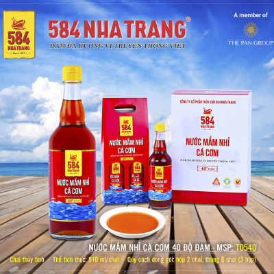Thùng 6 Chai Nước mắm Nhỉ Cá cơm 584 Nha Trang - 40 Độ Đạm - Chai Thủy Tinh 510ml