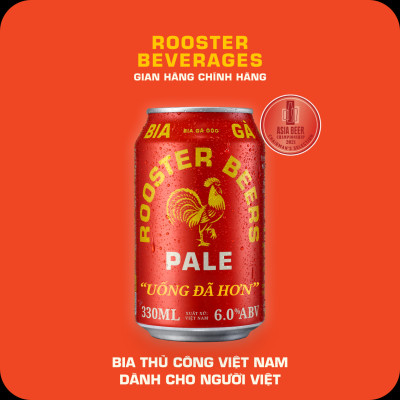 Bia thủ công | Rooster Beers Pale (Bia Gà Pale) Lốc 4 lon x 330ml