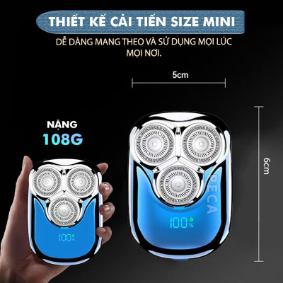 Máy cạo râu mini lưỡi nổi 3D Kemei KM-T83 màn hình LCD, công suất 5w mạnh mẽ - Hàng chính hãng