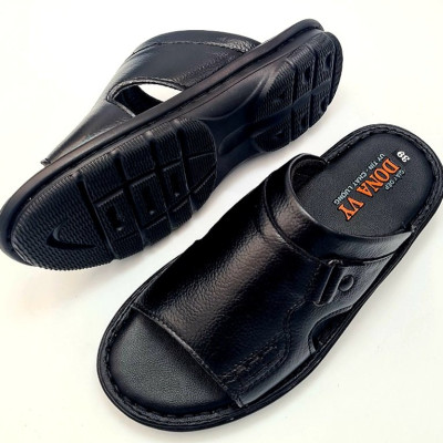 DÉP QUAI NGANG NAM DA BÒ TỰ NHIÊN DONAVY CAO CẤP 3 Ô VUÔNG CÓ KHUY CHỐNG RỈ SÉT, ĐẾ SIÊU NHẸ DONAVY3V