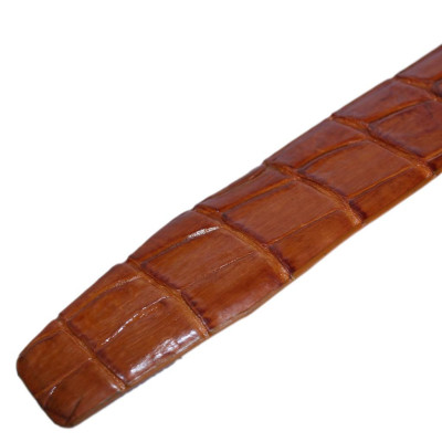 HC4806 - Dây nịt nam da cá sấu Huy Hoàng nguyên con 4P màu vàng