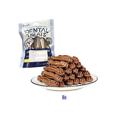 Xương bàn chải 2 đầu gặm sạch răng gói 100g ăn vặt cho chó Saly Q PF20TK