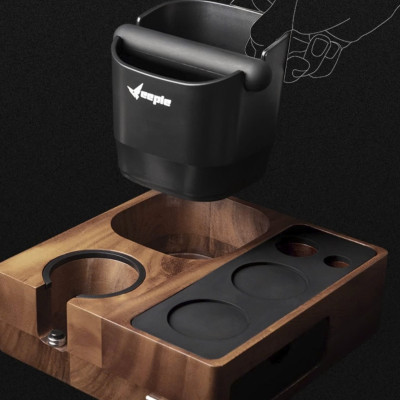 Feepie bàn đế nén cà phê tích hợp đập bã nổi đa năng gỗ óc chó Nam Mỹ