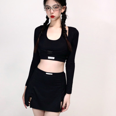 Bộ đồ bơi bikini nữ 2 mảnh kín đáo quần short áo tay dài đi tắm biển, tập yoga, tập gym - B.31