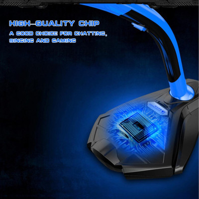  Chân đế micrô COOL COLD USB Powered Plug and Play để bàn có thể điều chỉnh với nắp đậy, có Đèn LED cho máy tính