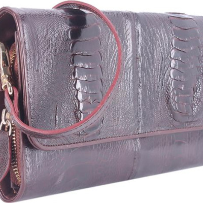 Túi Đeo Da Đà Điểu VIP Huy Hoàng HT6411 (19 x 10.5 cm) - Nâu Đất