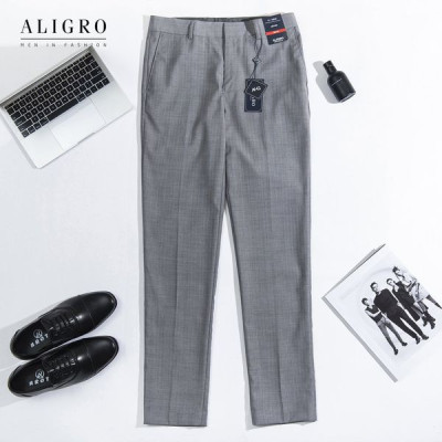 Quần âu nam ALIGRO màu xám kẻ,chuẩn form slimfit, chất vải nano cao cấp tôn dáng ALGO1037