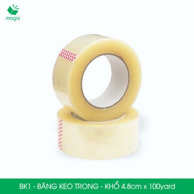 BK1 - 4.8cm loại 6 cuộn/kg - Bộ 12 cuộn băng keo đóng thùng hộp carton