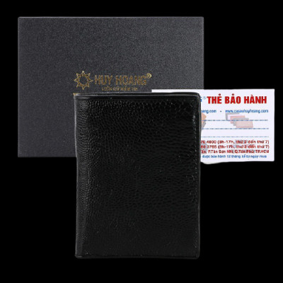 HJ2420-21-22-23 - Ví nam Huy Hoàng da đà điểu da trơn kiểu đứng màu đen, nâu đất, nâu đỏ, vàng bò