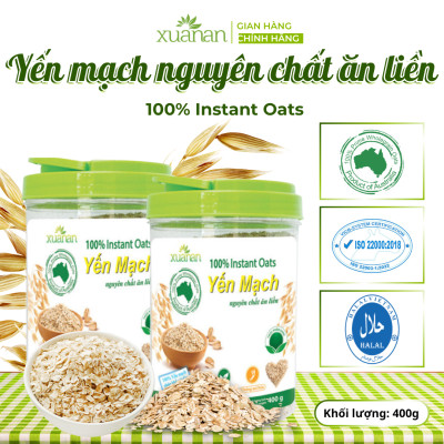 Combo 2 Hộp Yến Mạch Nguyên Chất Ăn Liền Xuân An [ko đường] 400G(Tặng Kèm 2 Túi Yến Mạch 150G)