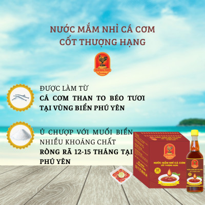 Nước mắm nhỉ cá cơm Hương Phú 30 độ đạm 510ML -Thùng 6 chai, Cốt Thượng Hạng - Hàng Chính Hãng