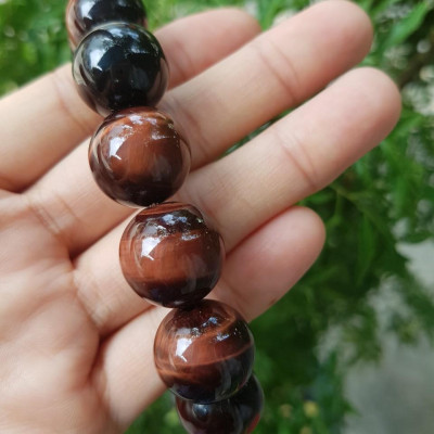 Vòng tay đá mắt hổ nâu đỏ 16 li