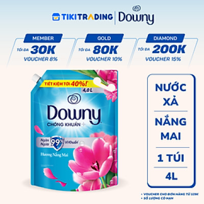 Nước Xả vải DOWNY Hương Nước Nắng Mai Túi 4L