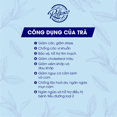 Combo 3 Trà Xanh Lài ROFFESCO PREMIUM JASMINE TEA Hương Vỏ Cam Nhẹ Nhàng Túi 400G