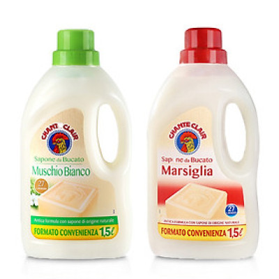 Nước xà phòng giặt tẩy trắng quần áo gà trống Chanteclair Marseille Ý 1.5L