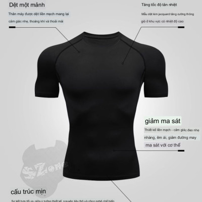 Áo bơi nam ngắn tay chống nắng, chống tia UV, ổn định thân nhiệt