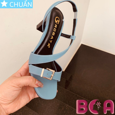 Sandal độc lạ hở mũi 7p RO658 ROSATA tại BCASHOP quai sau có phối thun thoải mái lại thời trang và sang trọng