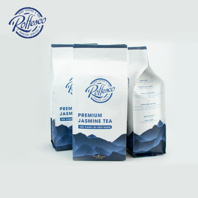 Combo 3 Trà Xanh Lài ROFFESCO PREMIUM JASMINE TEA Hương Vỏ Cam Nhẹ Nhàng Túi 400G