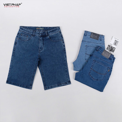 Quần Short Jeans Nam VIỆT PHÁP Chất liệu Jeans Cotton Cao Cấp co giãn, độ bền màu cao 0313