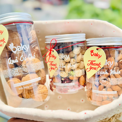 Quà Tặng Oaky - Combo Hạt Dinh Dưỡng Cao Cấp Hạnh Nhân, Quả Óc Chó, Hạt Hỗn Hợp - Tặng Túi Giấy Sang Trọng