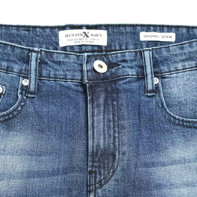 Quần Short Jeans Nam Cao Cấp HUNTER X-RAYS Form Slimfit Thun Màu Xanh S68