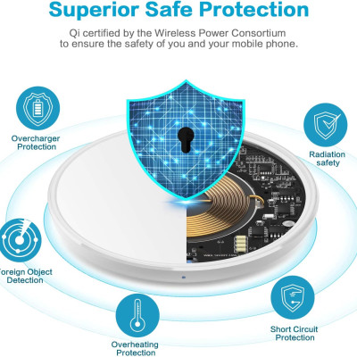 Đế sạc từ tính không dây sạc nhanh 15W chuẩn Qi hiệu CHOETECH T580-F - sạc được cho tất cả thiết bị hỗ trợ sạc không dây, chip sạc thông minh, công nghệ sạc nhanh và an toàn - hàng nhập khẩu