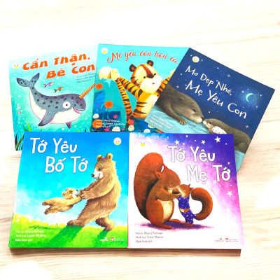 Combo Sách ILOVE-Tớ Yêu Bố Tớ-Tớ Yêu Mẹ Tớ-Mẹ Yêu Con Hơn Cả-Cẩn Thận, Bé Con !-Mơ Đẹp Nhé, Mẹ Yêu Con (Trọn bộ 5 cuốn)