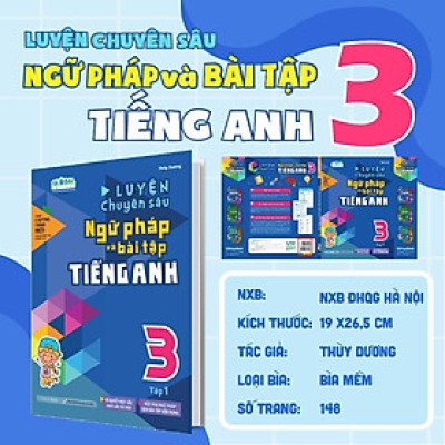 Sách - Luyện Chuyên Sâu Ngữ Pháp Và Bài Tập Tiếng Anh Lớp 3 - Chọn Lẻ 2 Tập - Megabook