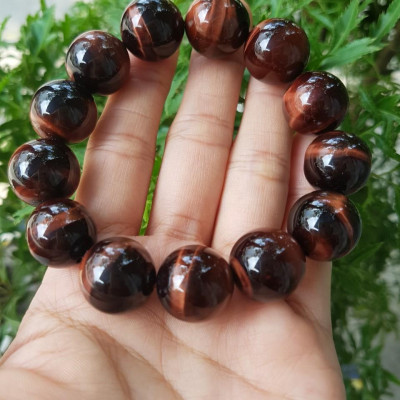 Vòng tay đá mắt hổ nâu đỏ 16 li