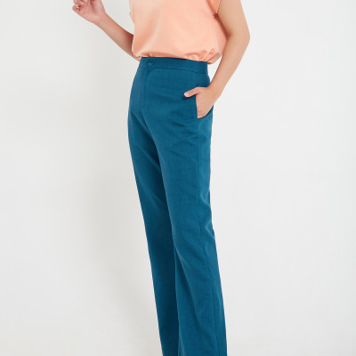 Quần nữ, quần ống loe LA MỘC chất liệu Cotton Crepe, siêu hack dáng, hàng thiết kế