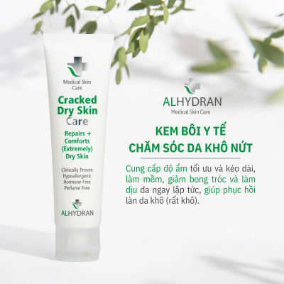 Kem bôi y tế ALHYDRAN Cracked Dry Skin Care phục hồi và làm dịu da bị khô nứt, cung cấp dưỡng chất ngay lập tức cho da