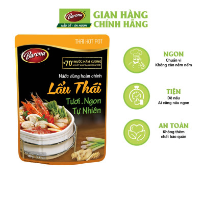 Combo 1 Nước Dùng Hoàn Chỉnh BARONA - Lẩu Thái 180g và 1 Nước Mắm Cao Cấp VỊ XƯA 40N 50ml