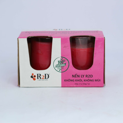 Nến Không Khói Đỏ, Nến Thắp Sáng, Đèn Cầy Ly, Chính Hãng Đến Từ Shop R2D, Làm Từ Thành Phần Tự Nhiên, Lành Tính.