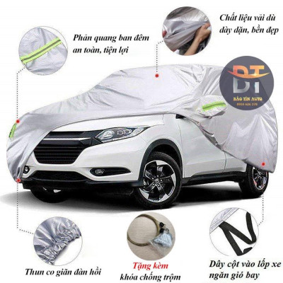 Bạt che kín bảo vệ xe ô tô Honda HR-V tráng bạc cao cấp, vải bông chống xước 3 lớp vải dù Oxford , bạt HRV