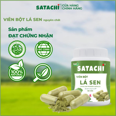 Bột Lá Sen nguyê n ch.ất SATACHI. Hộp 180 viên