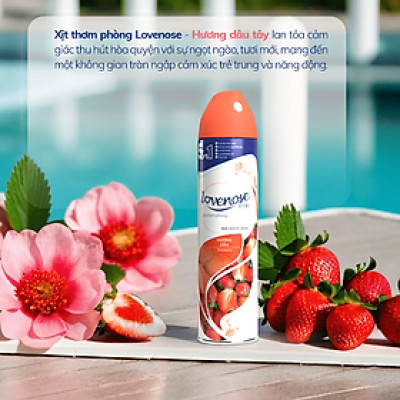 Xịt thơm phòng Lovenose, nước hoa xịt phòng hương thơm tự nhiên dễ chịu lưu hương lâu dài 320ml