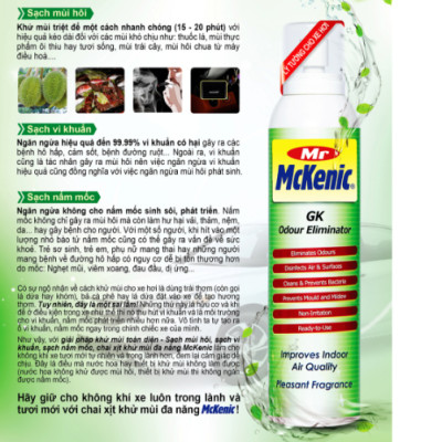 Chai xịt khử mùi đa năng Mr McKenic (Odour Eliminator) - Hàng chính hãng
