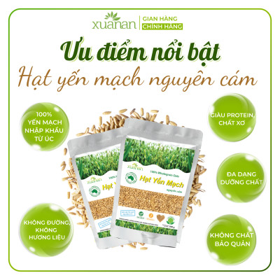 Combo 11 Túi Hạt Yến Mạch Nguyên Cám Úc Xuân An [ko đường] Túi 500G(Tặng Kèm 11 Túi Yến Mạch 150G)