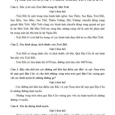 Sách Bồi Dưỡng Học Sinh Giỏi Địa Lí 6 (Biên Soạn Theo Chương Trình Mới) _KV