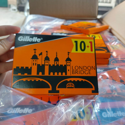 Vỉ 110 lưỡi lam Gillette London Bridge giá rẻ (Gồm 10 hộp nhỏ - mỗi hộp 11 lưỡi)