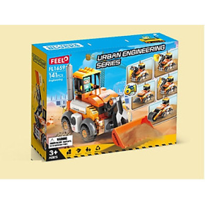 FEELO - 1659 - Xe công trình biến hình 6in1 (141 Chi Tiết)
