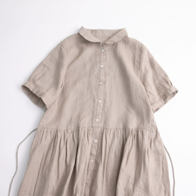 Đầm babydoll chất vải linen cao cấp đầm cổ sơ mi dễ mặc , thoải mái mẫu mới da216